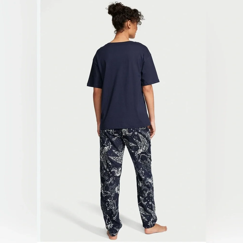 Victoria's Secret Midnight Blue Pegasus Pajama Set Size S EUC - Picture 2 of 9